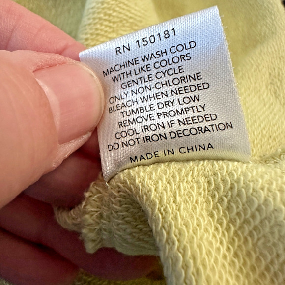 ascot & hart women's xl aloha sweatshirt yellow cropped crewneck pullover top - Picture 4 of 6